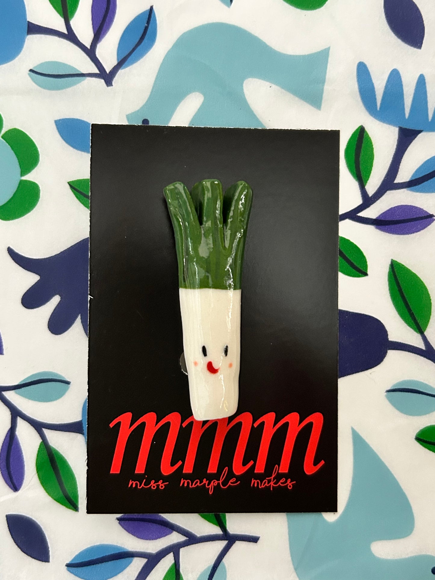 Leek Badge.Welsh Gift.Saint David’s Day gift.Cute leek.