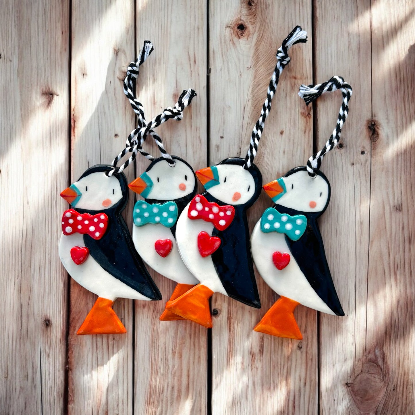 Handmade ceramic Puffin Decoration.