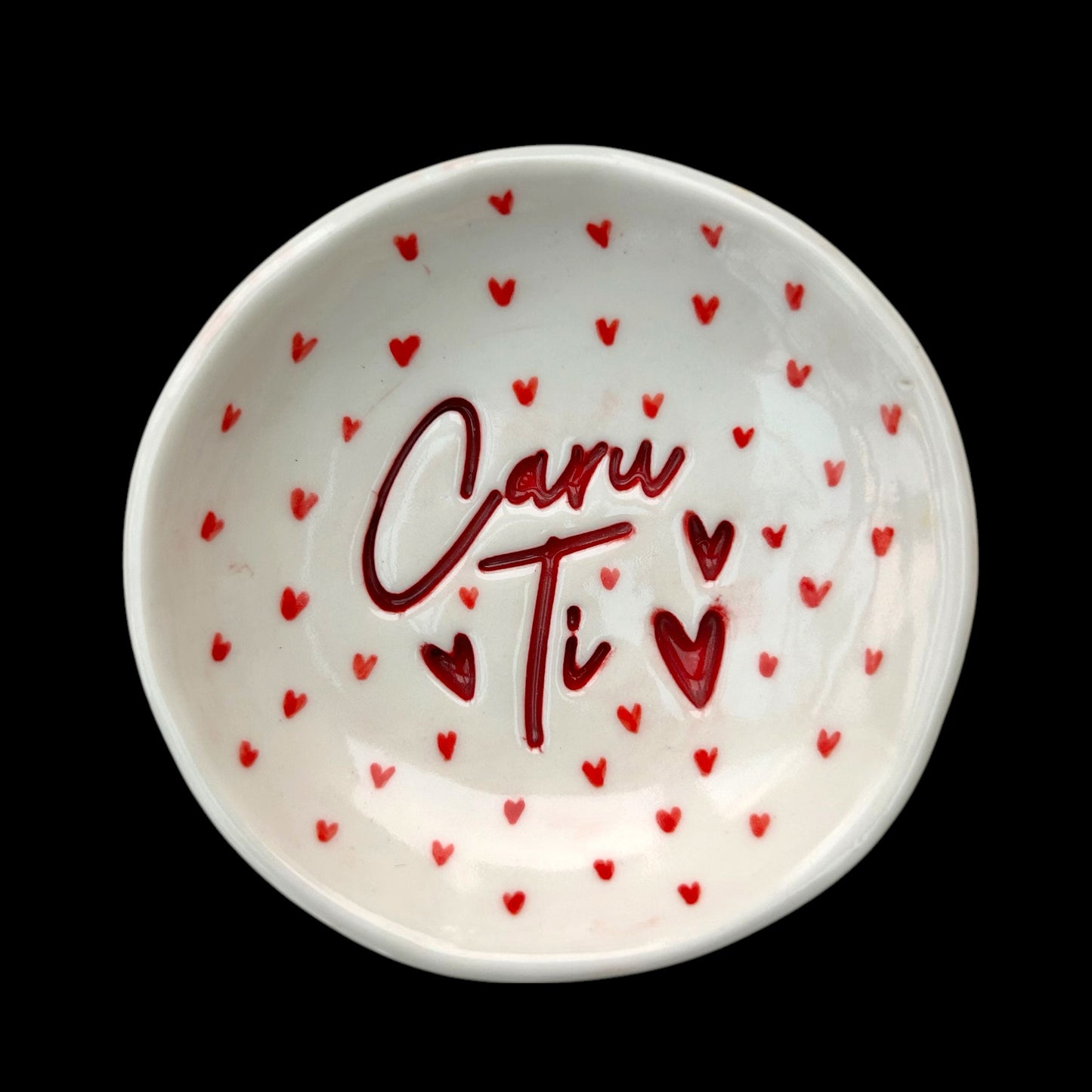 Caru Ti /Love You.Welsh Valentines Ceramic Gift.Handmade Porcelain Gift for a  loved one.Romantic Gift.