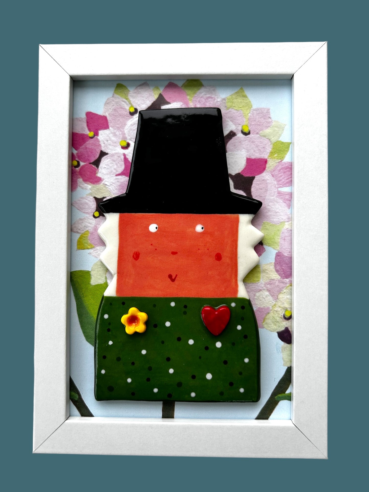 Welsh Lady Wall Art. Bronwen Framed Ceramic Picture. Welsh Gift.Saint David’s Day.Mother’s Day Gift.