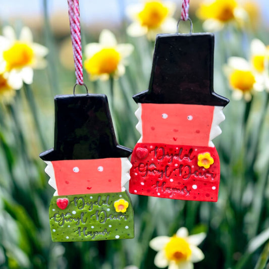 Welsh Lady Hanging Decoration.Dydd Gŵyl Dewi Hapus .Bronwen Decoration.Welsh Gift.Saint David’s Day.