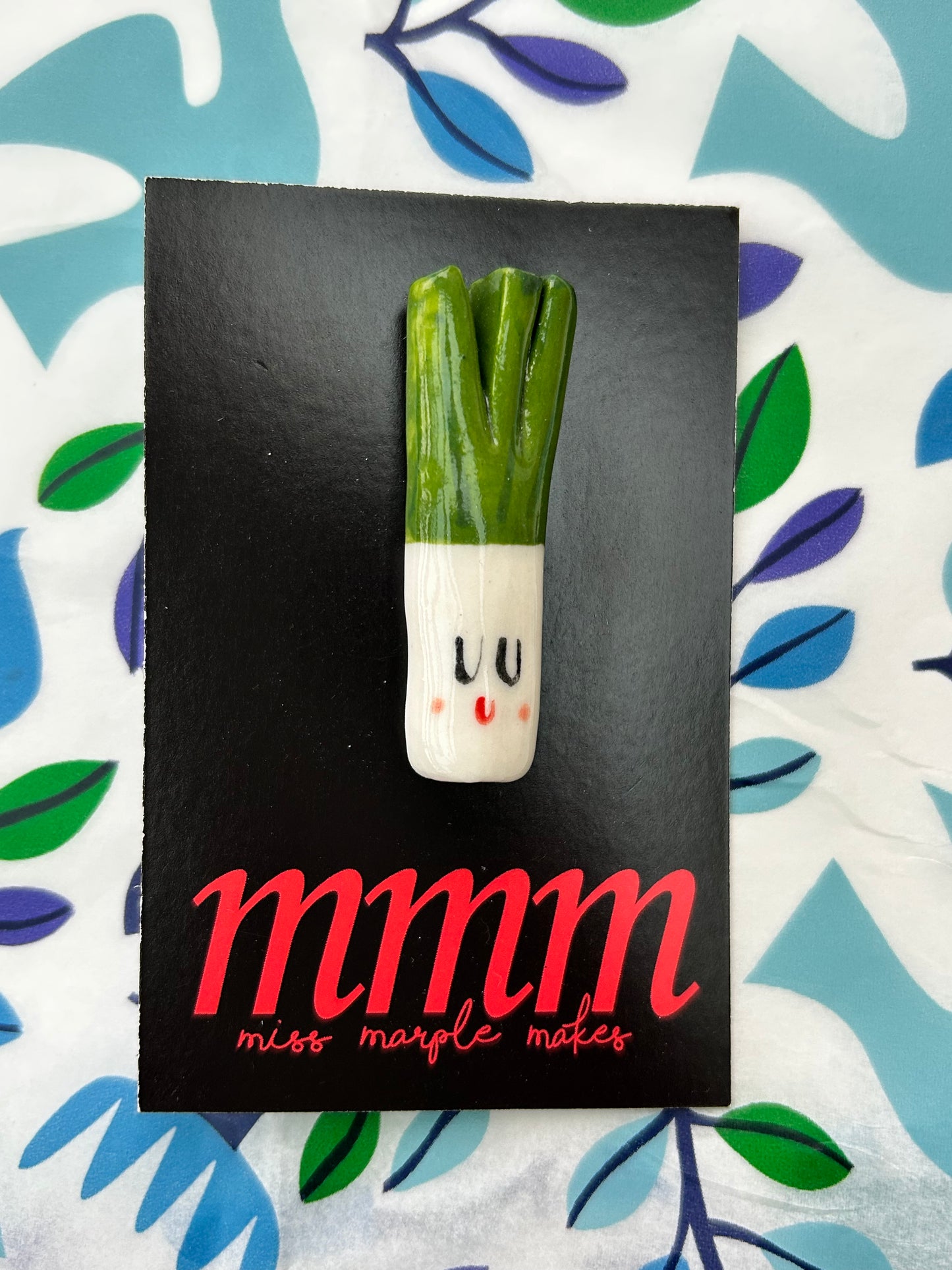 Leek Badge.Welsh Gift.Saint David’s Day gift.Cute leek.