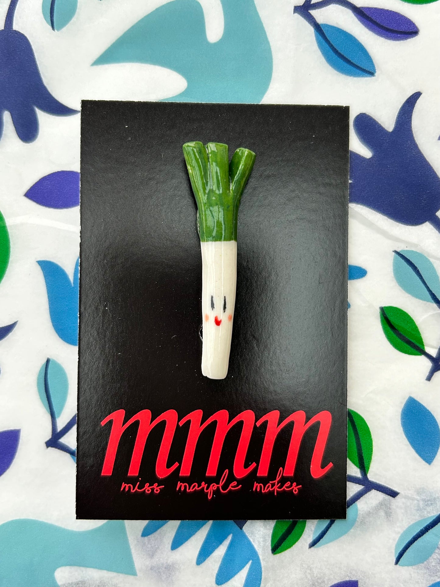 Leek Badge.Welsh Gift.Saint David’s Day gift.Cute leek.