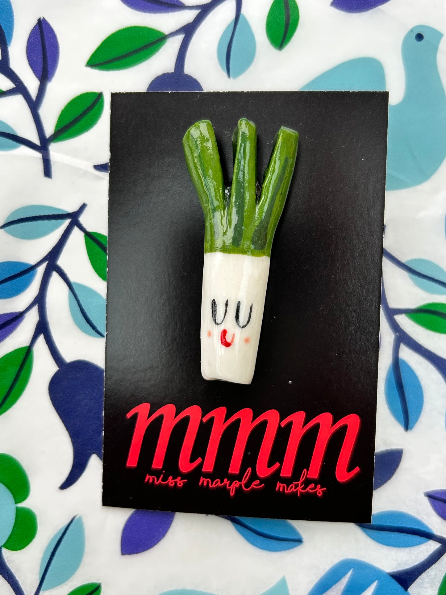 Leek Badge.Welsh Gift.Saint David’s Day gift.Cute leek.