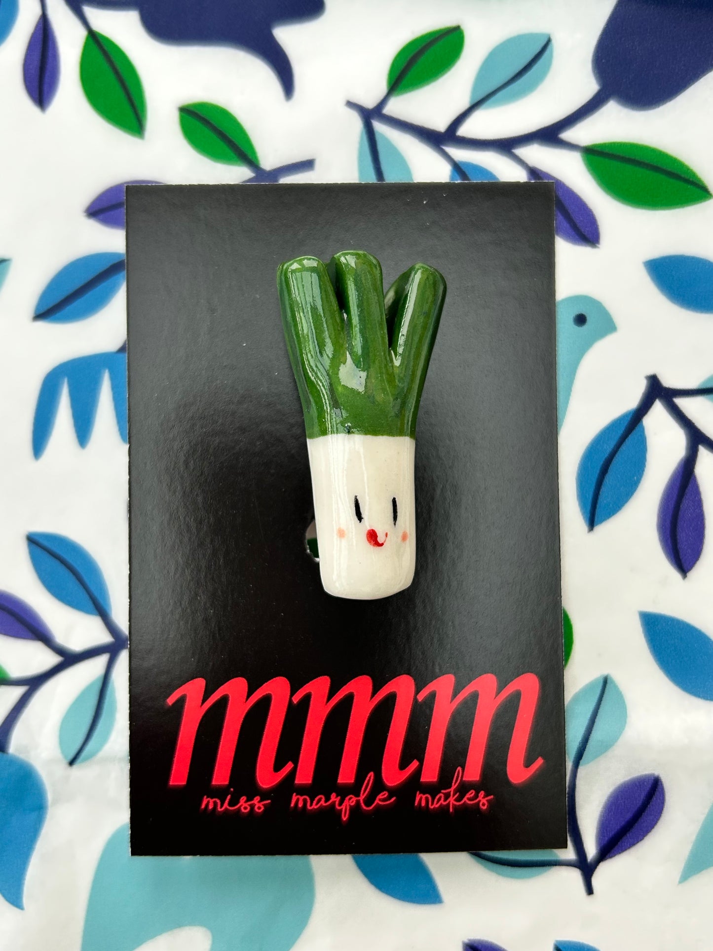 Leek Badge.Welsh Gift.Saint David’s Day gift.Cute leek.